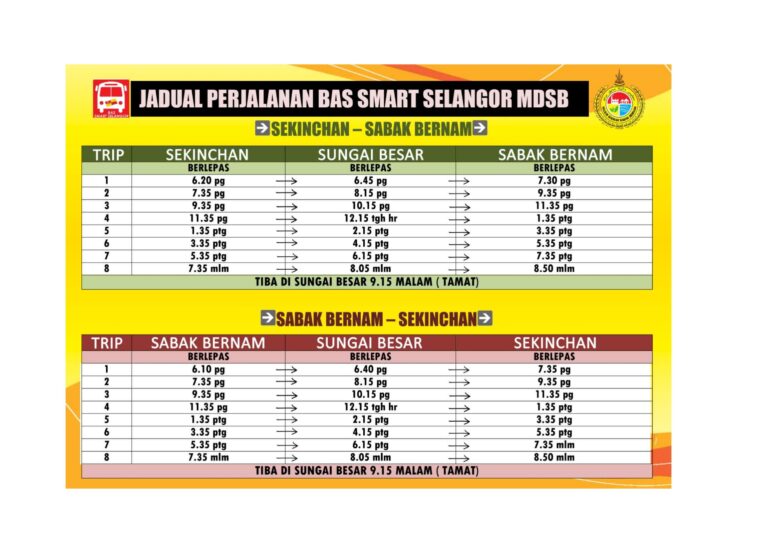jadual perjalnan bas laluan sb01 1 0